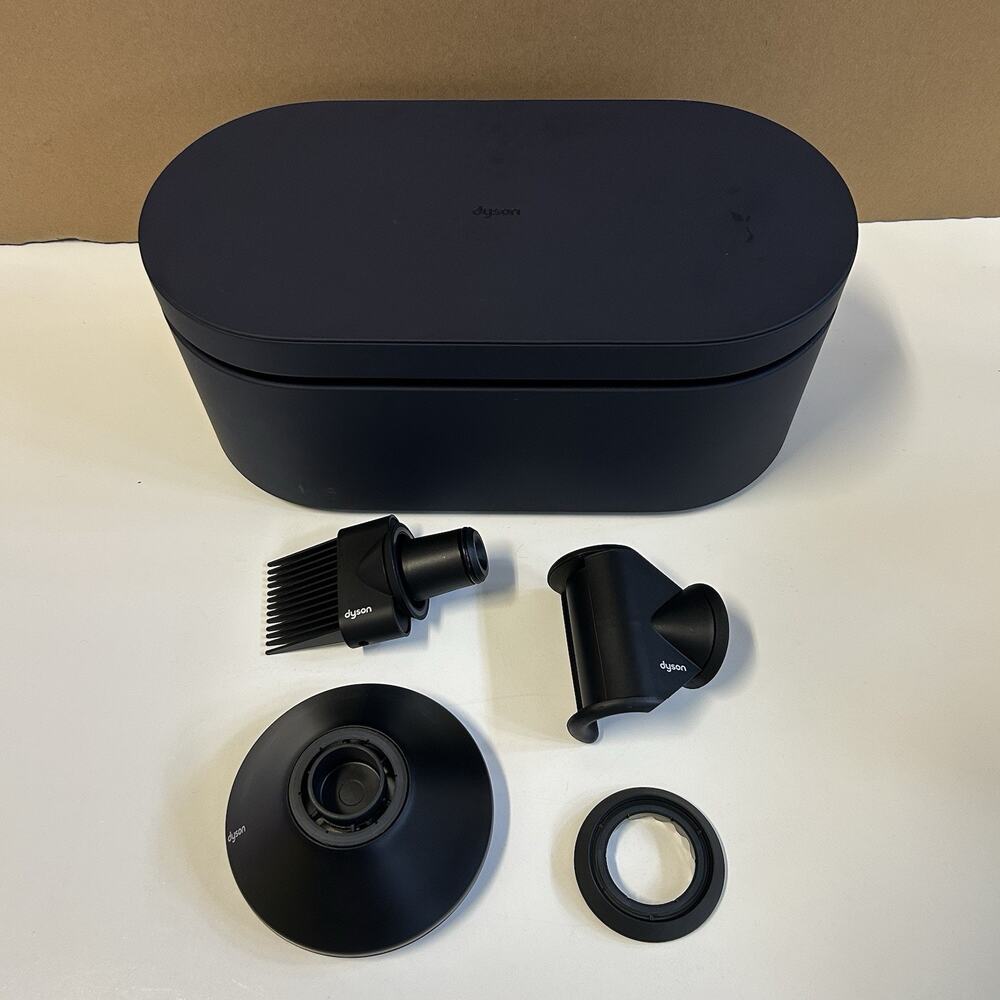 Dyson Hair Dryer Attachments Diffuser, Comb, Styling Nozzle Black Case